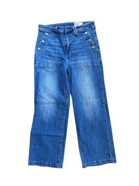 Cosmic Blue Love Women’s Cropped Wide Leg Jeans
